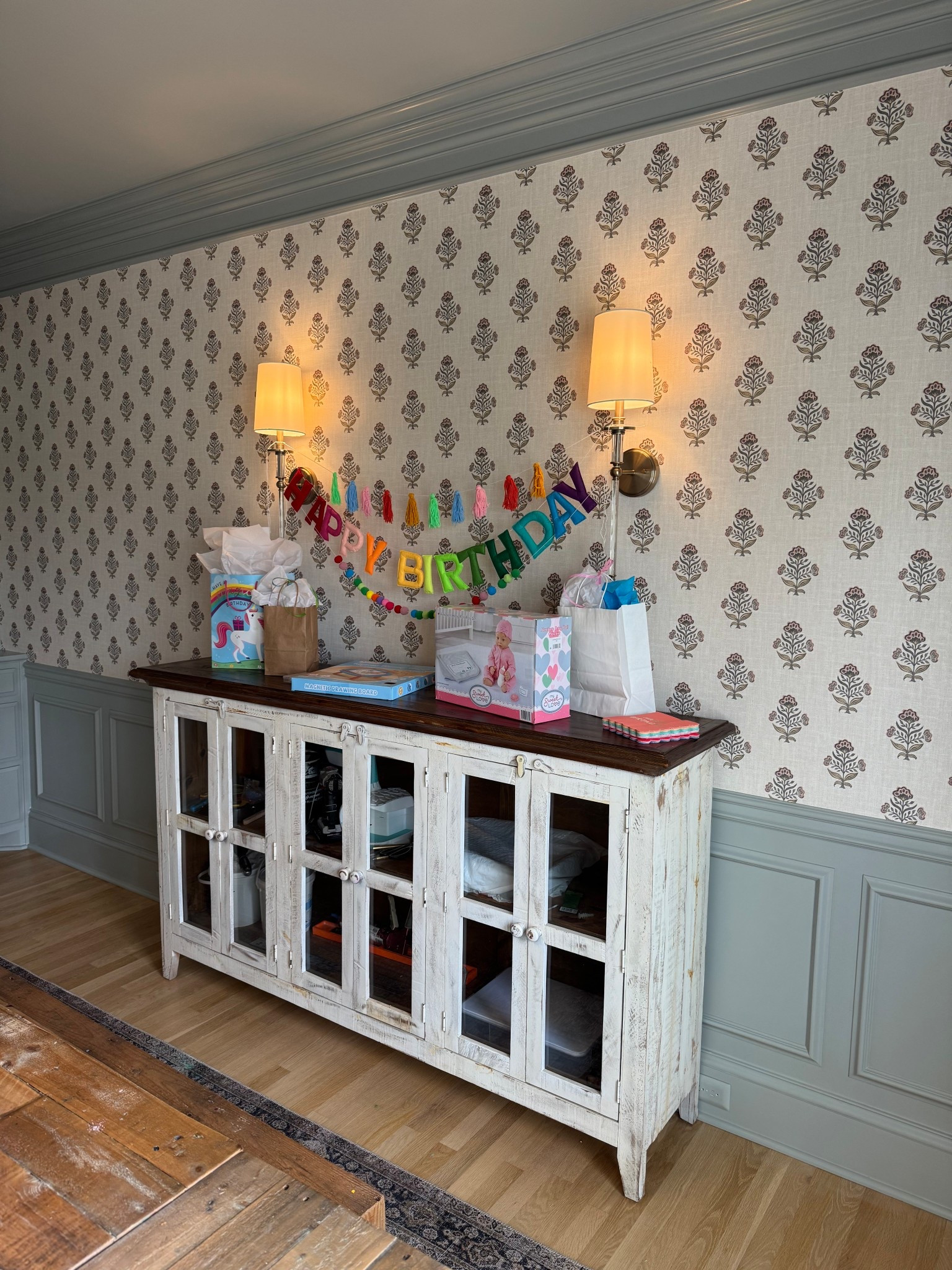 So impressed with this last minute happy birthday stuff from amazon! All came in one kit & was such great quality! 

Also linking wallpaper! Color: rust
Paint color: booth bay gray



#LTKHome