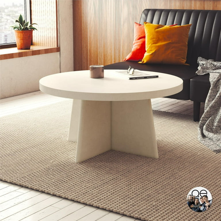 Liam Round Coffee Table, Plaster - Walmart.com | Walmart (US)