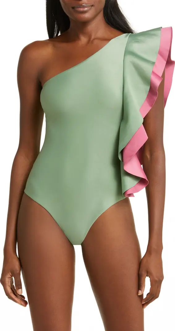 FARM Rio Ruffle One-Shoulder One-Piece Swimsuit | Nordstrom | Nordstrom
