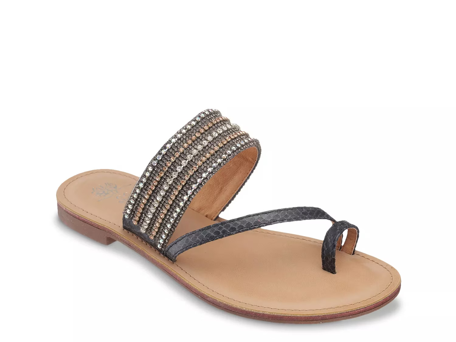 GC Shoes Issy Sandal - Women's - Black Snake Print - Flat Slide | DSW