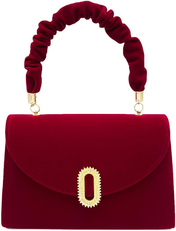 Red Purse Clutch Stylish Velvet Evening Bag | Amazon (US)