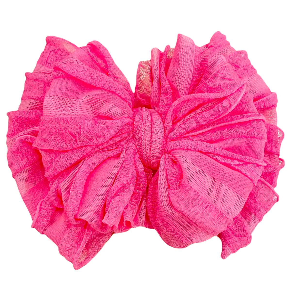 Ruffled Headband- Neon Pink | Rockin Royalty