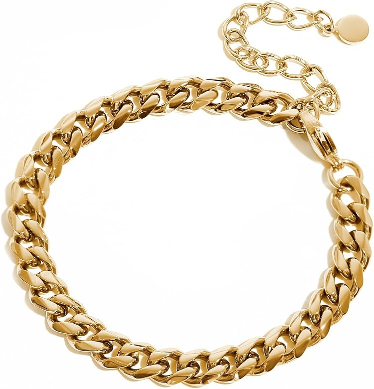 SIMPLÍ BASIC Curb Chain Bracelet, Stainless Steel | Amazon (UK)