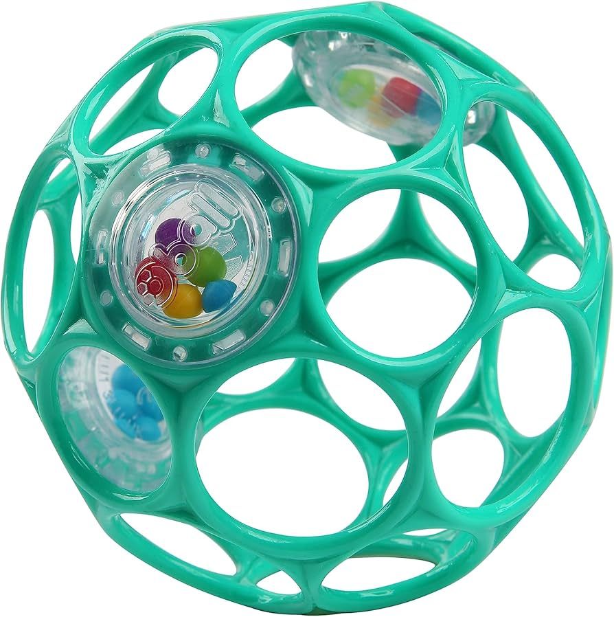 Bright Starts Oball Easy-Grasp Rattle BPA-Free Infant Toy in Teal, Age Newborn and up, 4 Inches | Amazon (US)