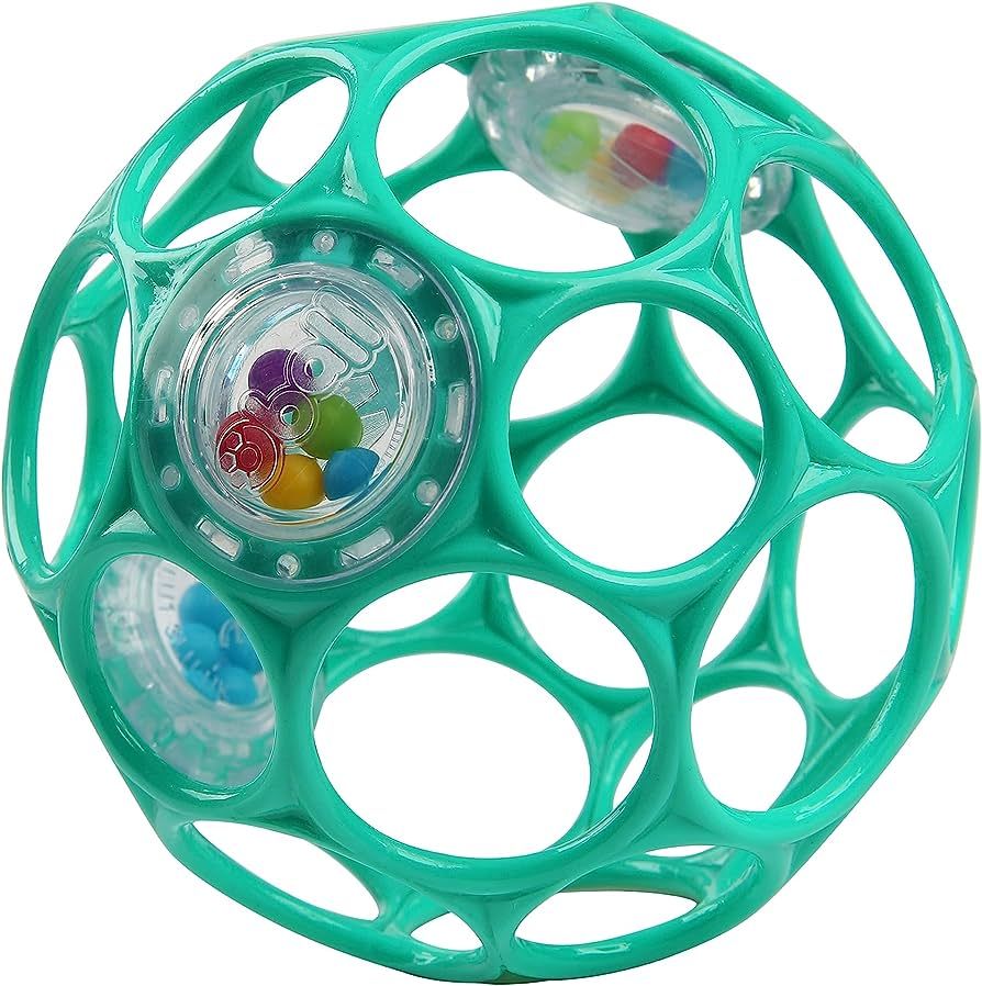 Bright Starts Oball Easy-Grasp Rattle BPA-Free Infant Toy in Teal, Age Newborn and up, 4 Inches | Amazon (US)