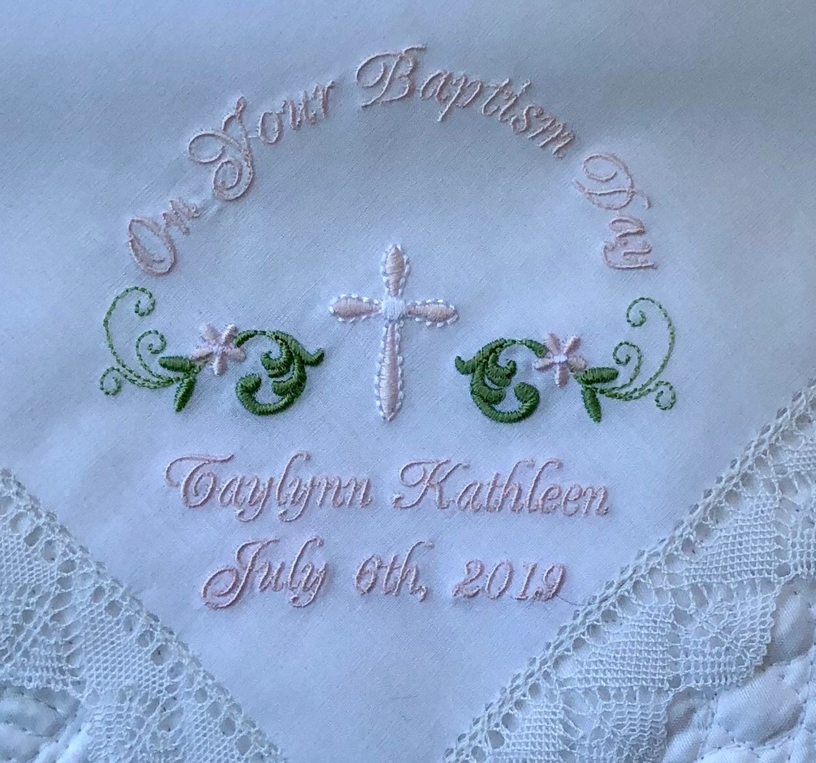 Custom Embroidered Baptism Gift Handkerchief | Etsy (US)