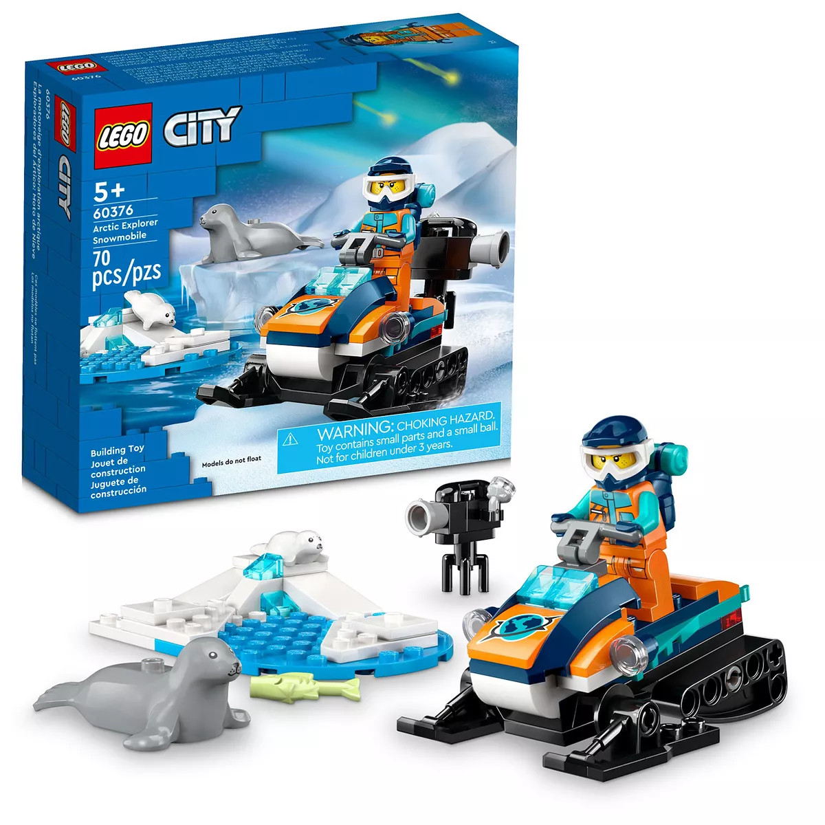 LEGO City Arctic Explorer Snowmobile Building Toy Set 60376 (70 Pieces) | Kohl's