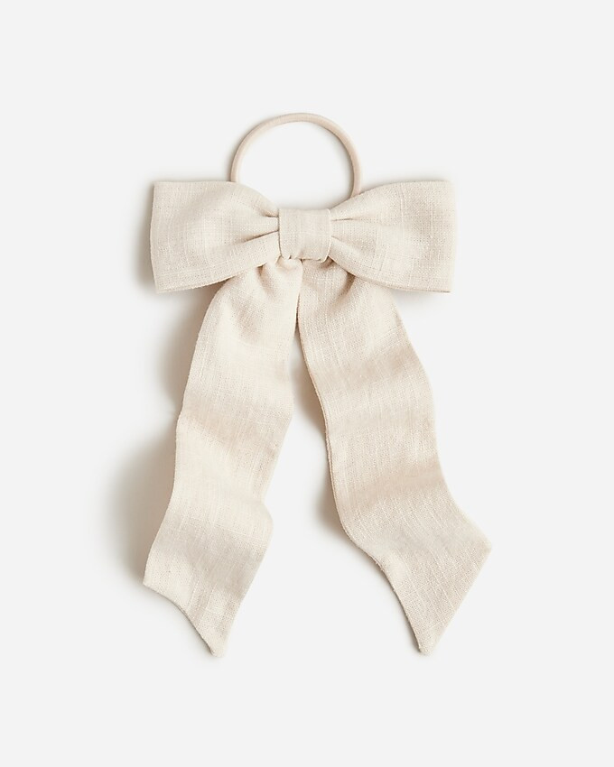 Linen-blend bow hair tie | J. Crew US