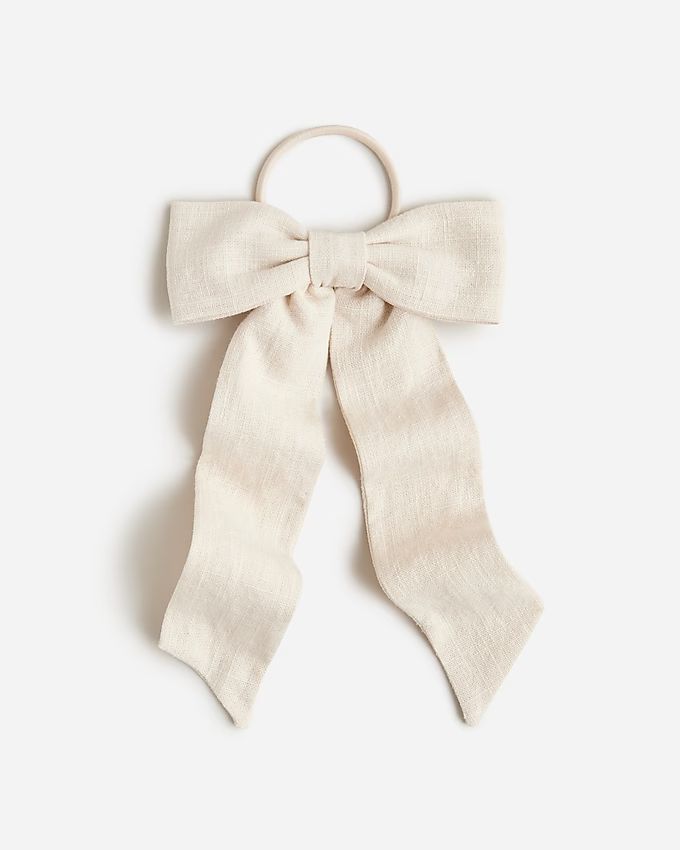 Linen-blend bow hair tie | J.Crew US