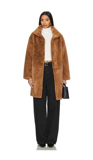 Blair Mid Length Coat in Camel | Revolve Clothing (Global)