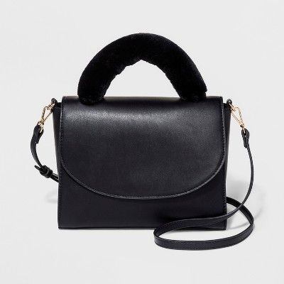 Faux Fur Top Handle Satchel Handbag - A New Day™ | Target