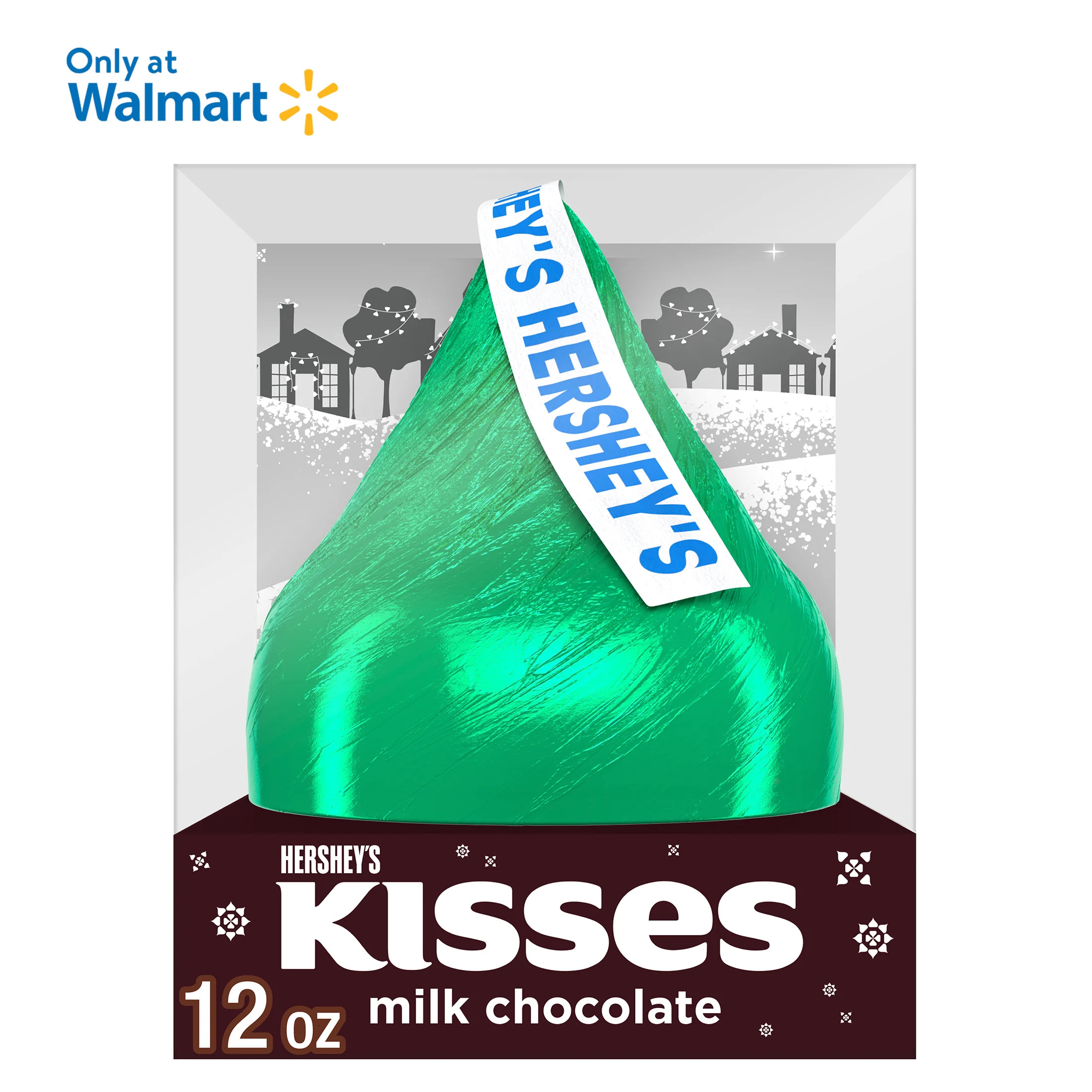 Hershey's Kisses Milk Chocolate Christmas Candy, Gift Box 12 oz | Walmart (US)