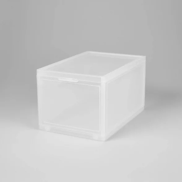 Small Stackable Bins Front Opening Clear Plastic - Brightroom™ | Target