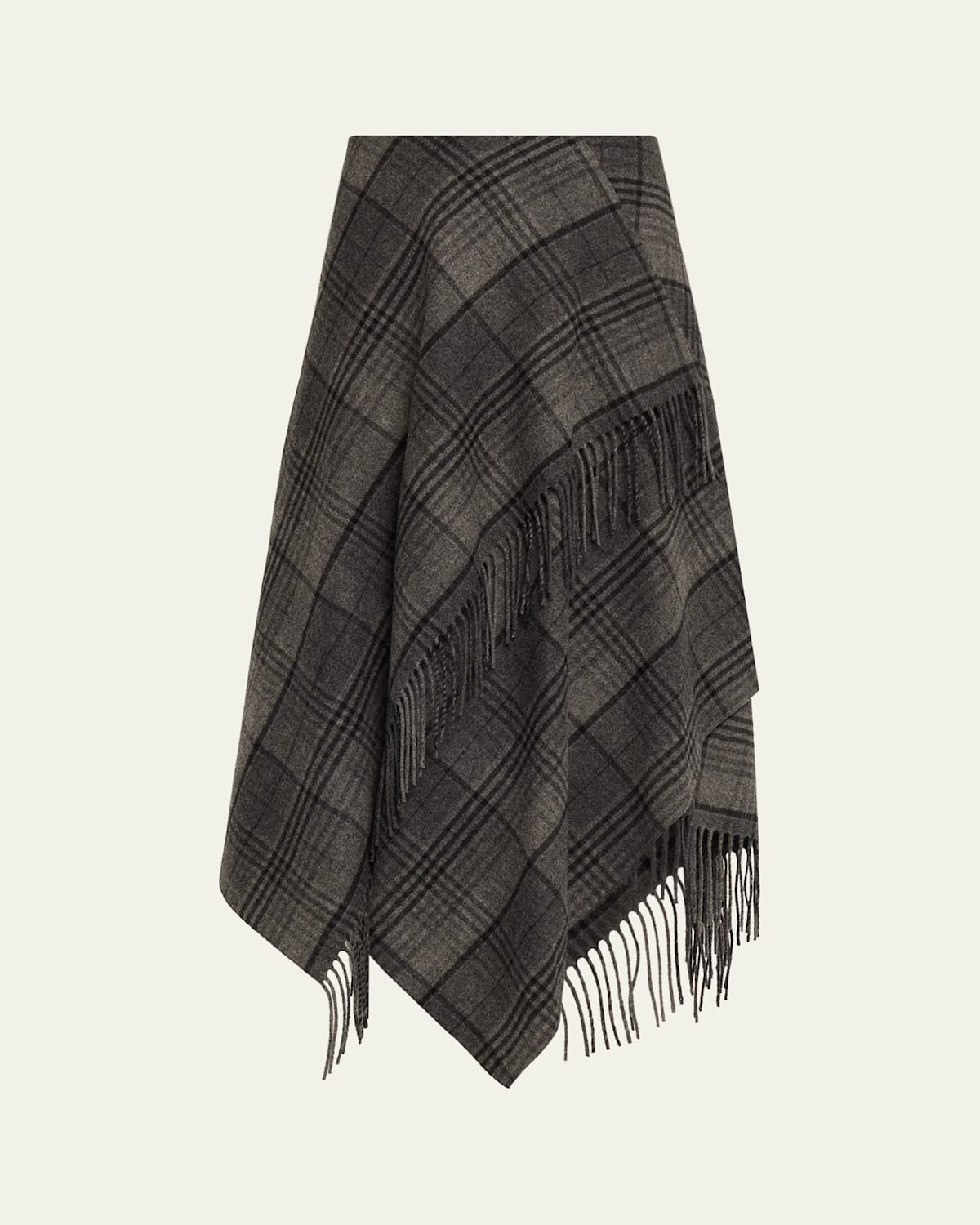 Fringed Plaid Wrap Midi Skirt | Bergdorf Goodman