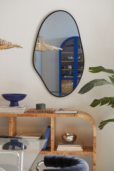 Aria Blob 23" Wall Mirror in Black at Urban Outfitters | Urban Outfitters (US and RoW)