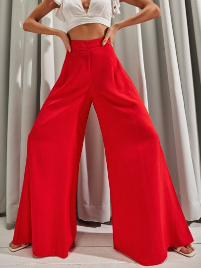 LUUKSE Solid Wide Leg Pants | SHEIN