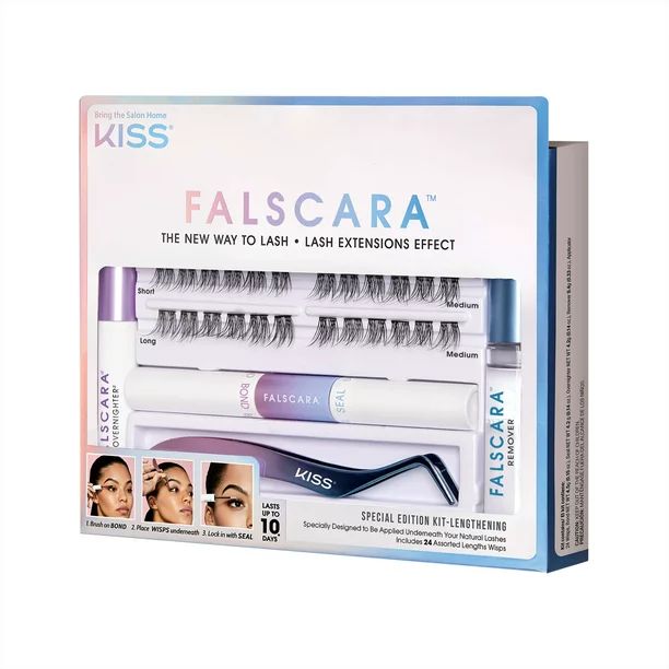 KISS Falscara False Eyelash Special Edition Starter Kit, 24 Lash Wisps | Walmart (US)