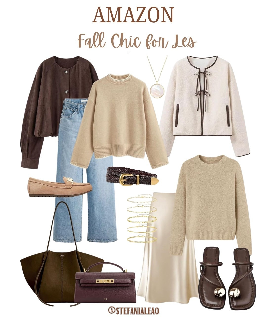Complete Fall outfit with cozy neutrals and timeless accessories 🍁🤎 From chic sweaters to statement bags, everything linked here is from Amazon. Perfect mix of comfort and style for the season!

#LTKSeasonal #LTKStyleTip