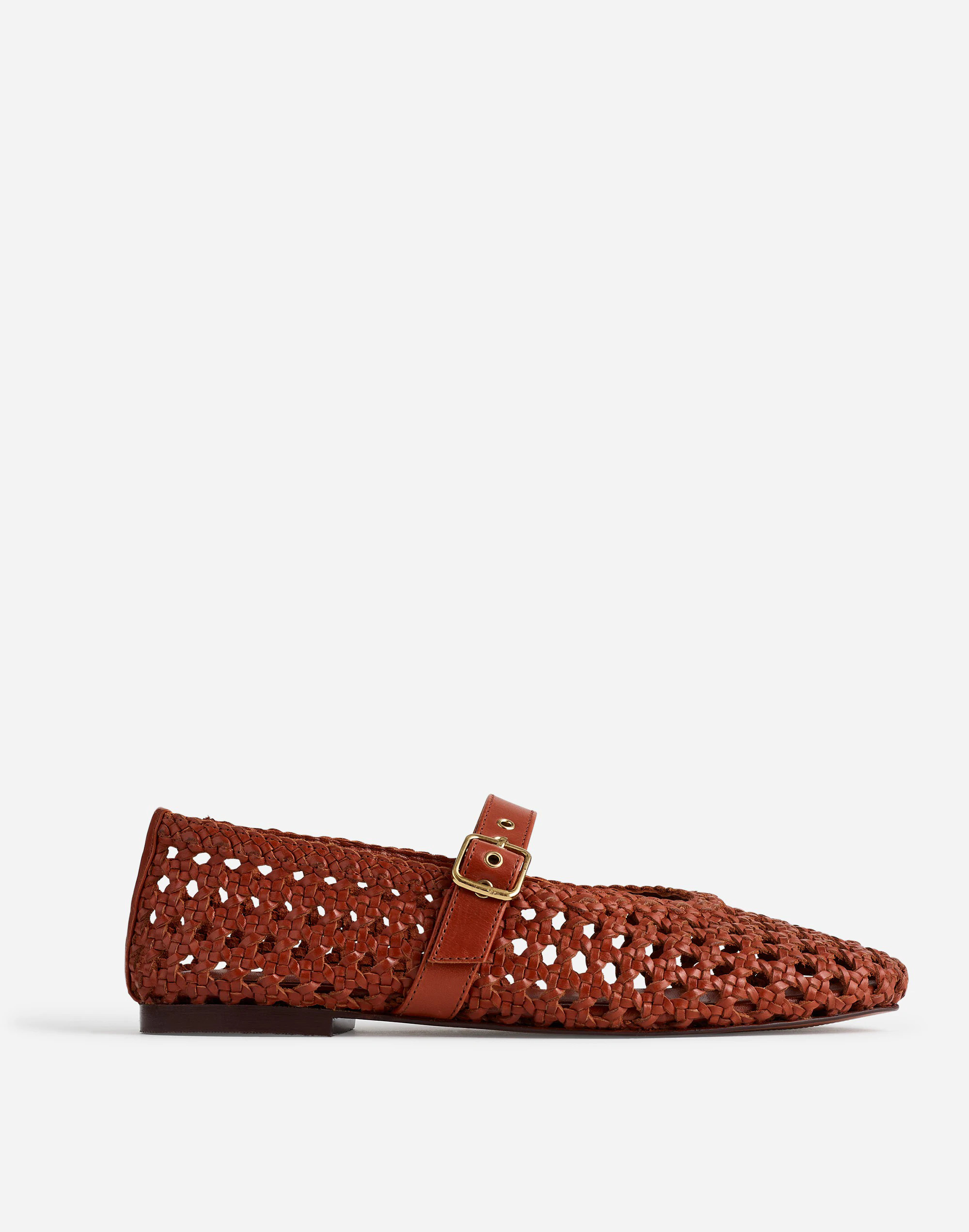 The Remy Mary Jane Flat in Woven Leather | Madewell