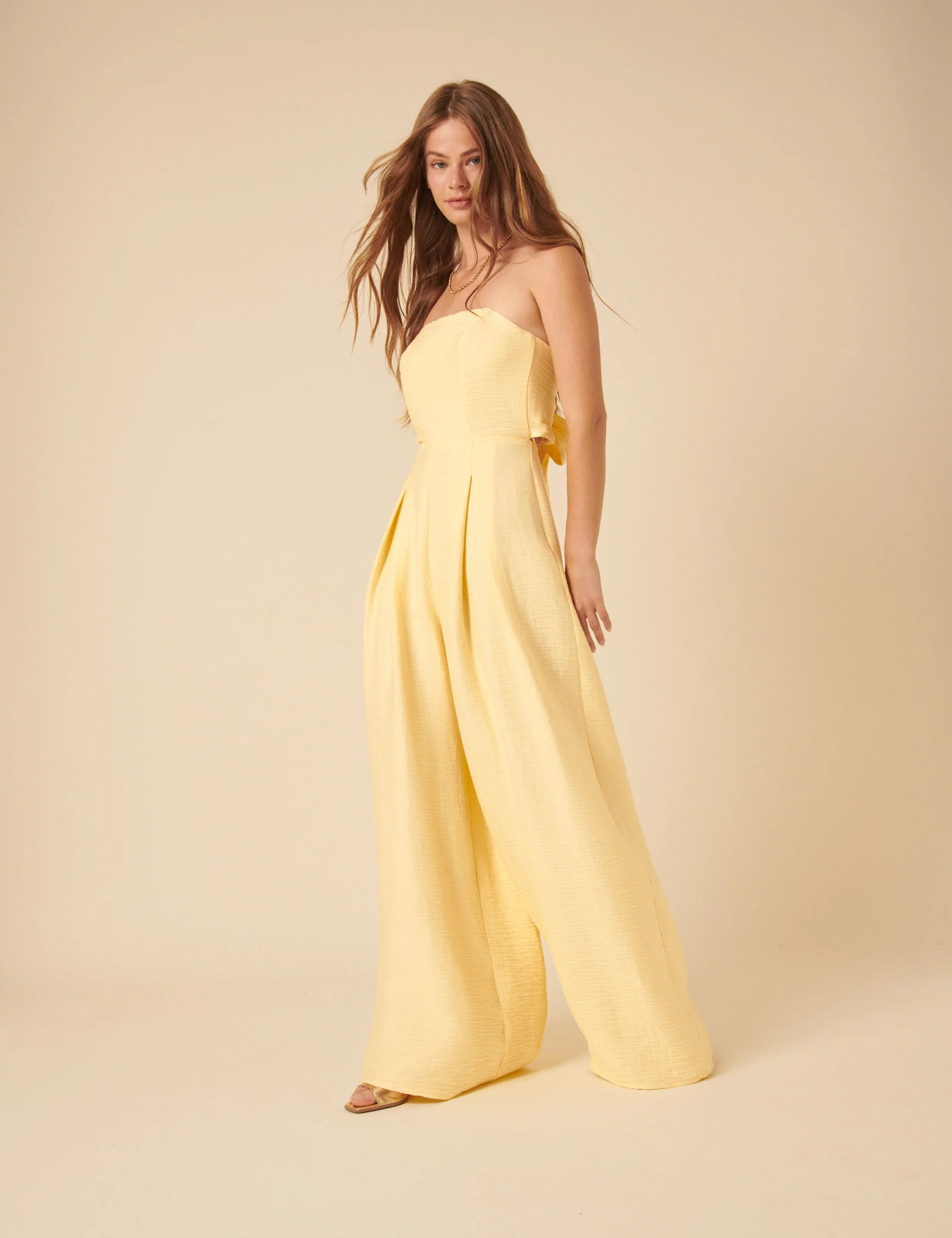Butter Yellow Bandeau Rory Jumpsuit | Nobody's Child