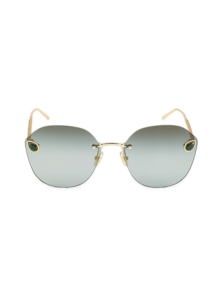 Boucheron Women's 63MM Geometric Sunglasses - Green Gold | Saks Fifth Avenue OFF 5TH