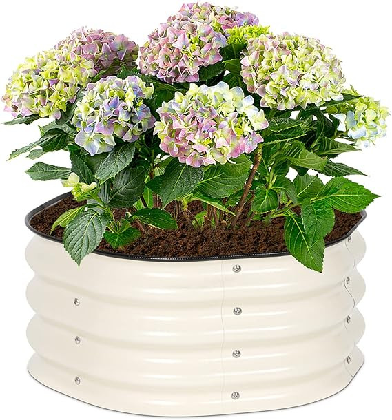 T4U Round Raised Garden Bed,2ft X 2ft X 0.9ft Zinc-Aluminum-Magnesium Stainless Steel Durable Met... | Amazon (US)