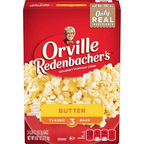Orville Redenbacher's Microwave Popcorn, Movie Theater Butter Flavor, 3.29 oz., 3-Count | Amazon (US)