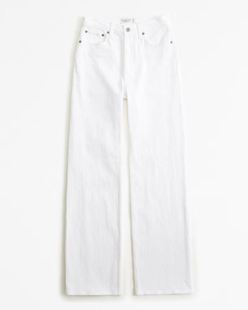 Abercrombie & Fitch Women's High Rise 90s Relaxed Jean in White - Size 30 SHORT | Abercrombie & Fitch (US)