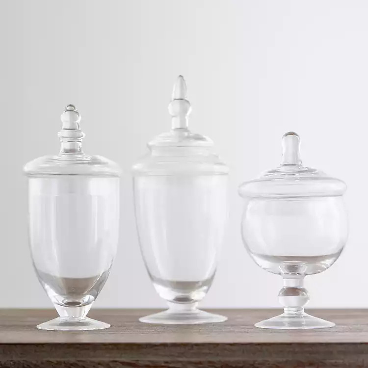 Clear Glass Apothecary Jars, Set of 3 | Kirkland's Home