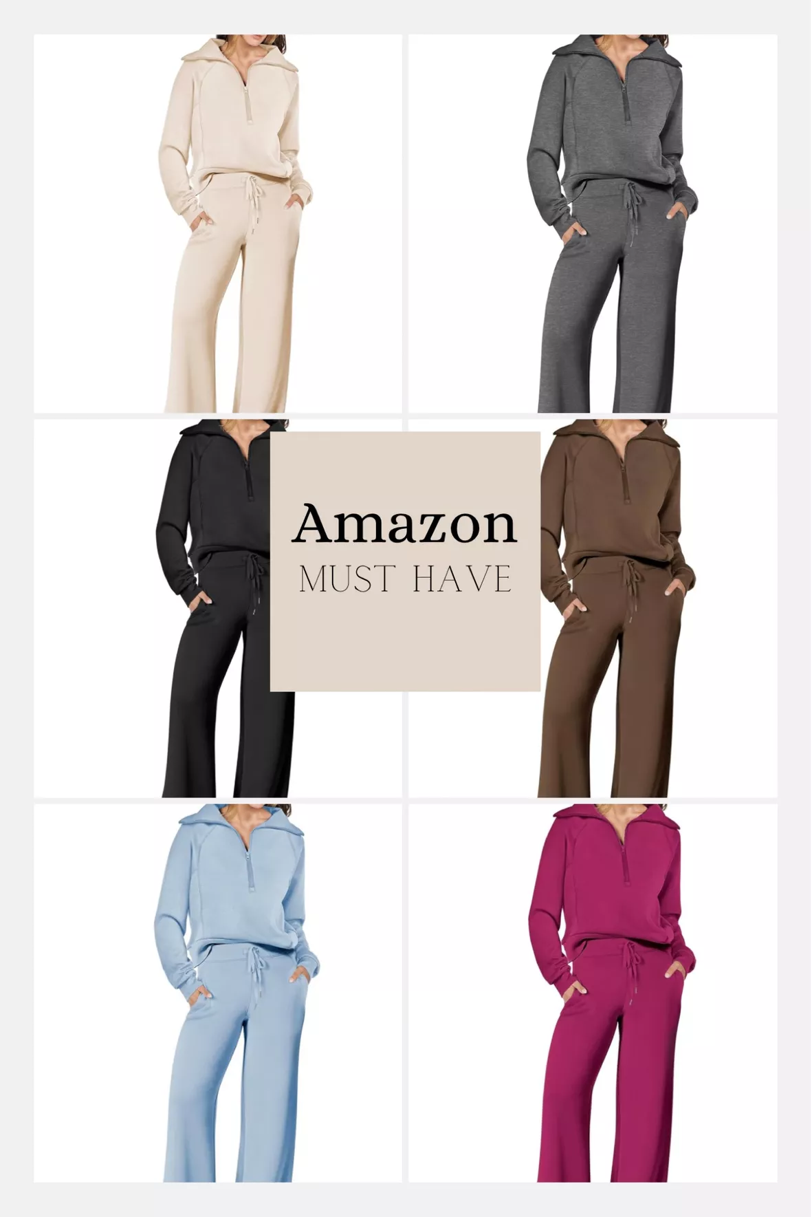 ANRABESS Women 2 Piece Outfits Sweatsuit Set 2023 Fall Oversized Half Zip  Sweatshirt Wide Leg Sweatpant Lounge Set Tracksuit : : Clothing