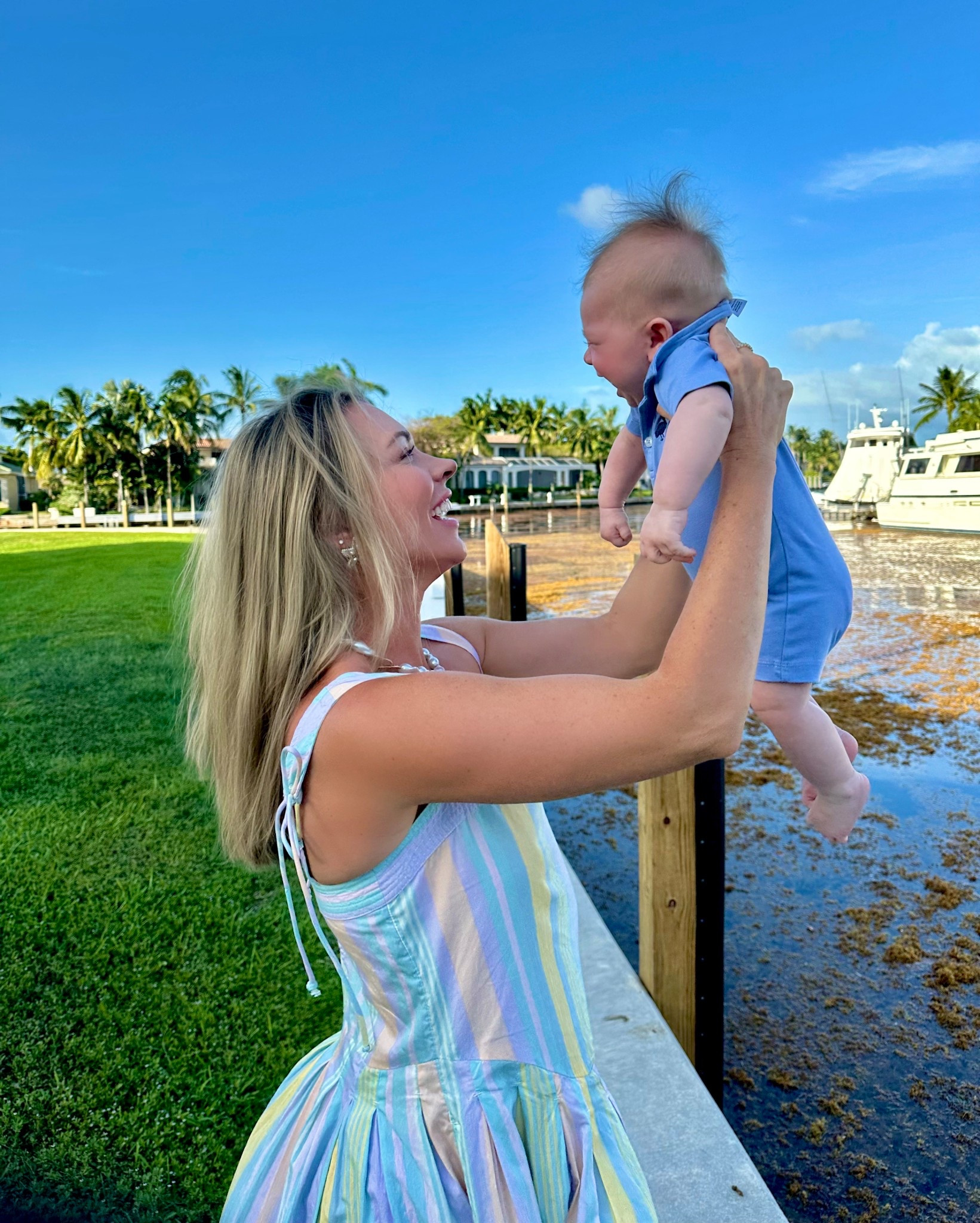 🩵🩵🩵🩵 these baby onesies are so cute and soft ! Get yours before they sell out!! My dress is super flowy and tts! 

#LTKFamily #LTKBaby #LTKSeasonal