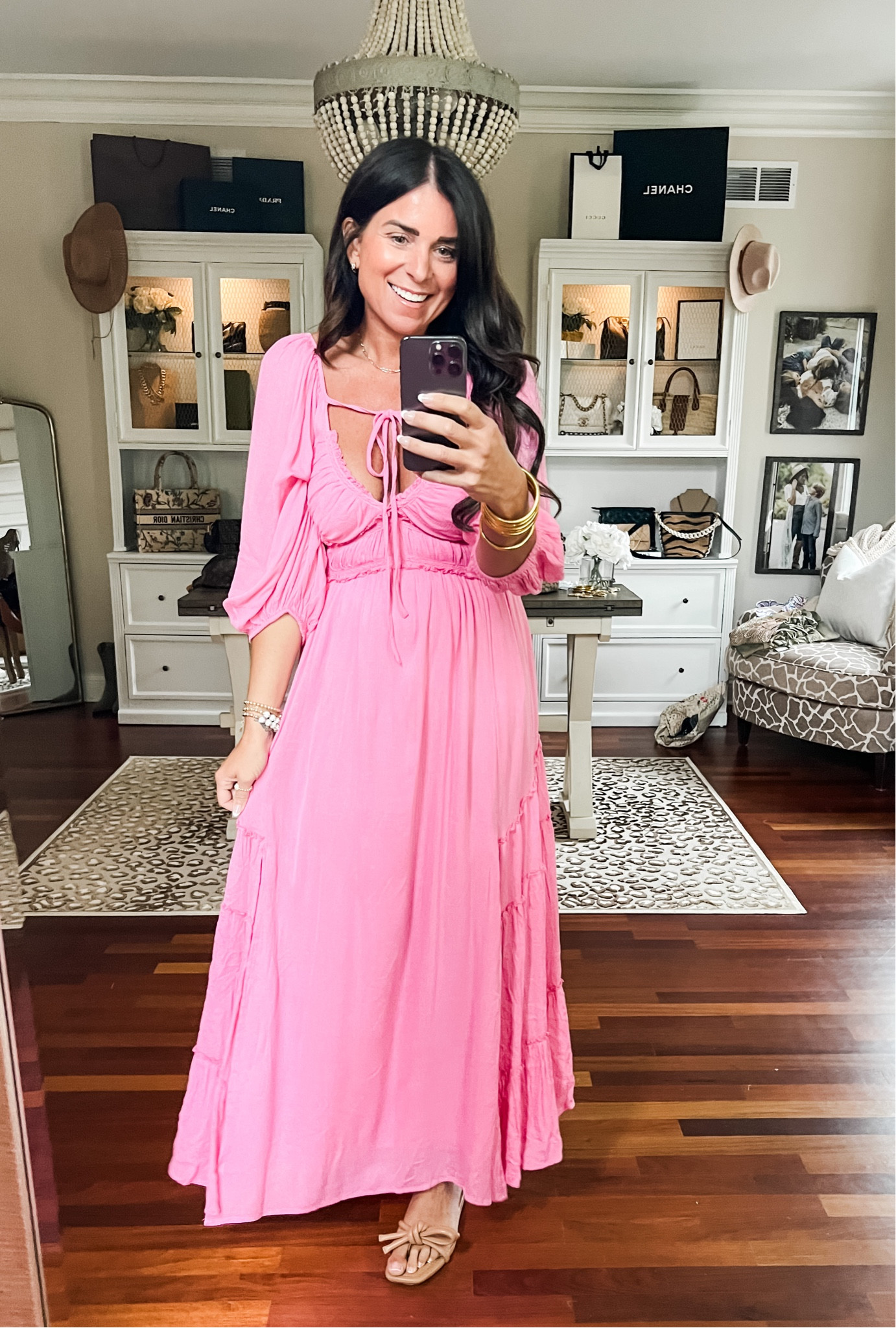 fun summer maxi dresses Women's Colorful Leaf Print Maxi Dress – Strappy & Stylish Summer Essential