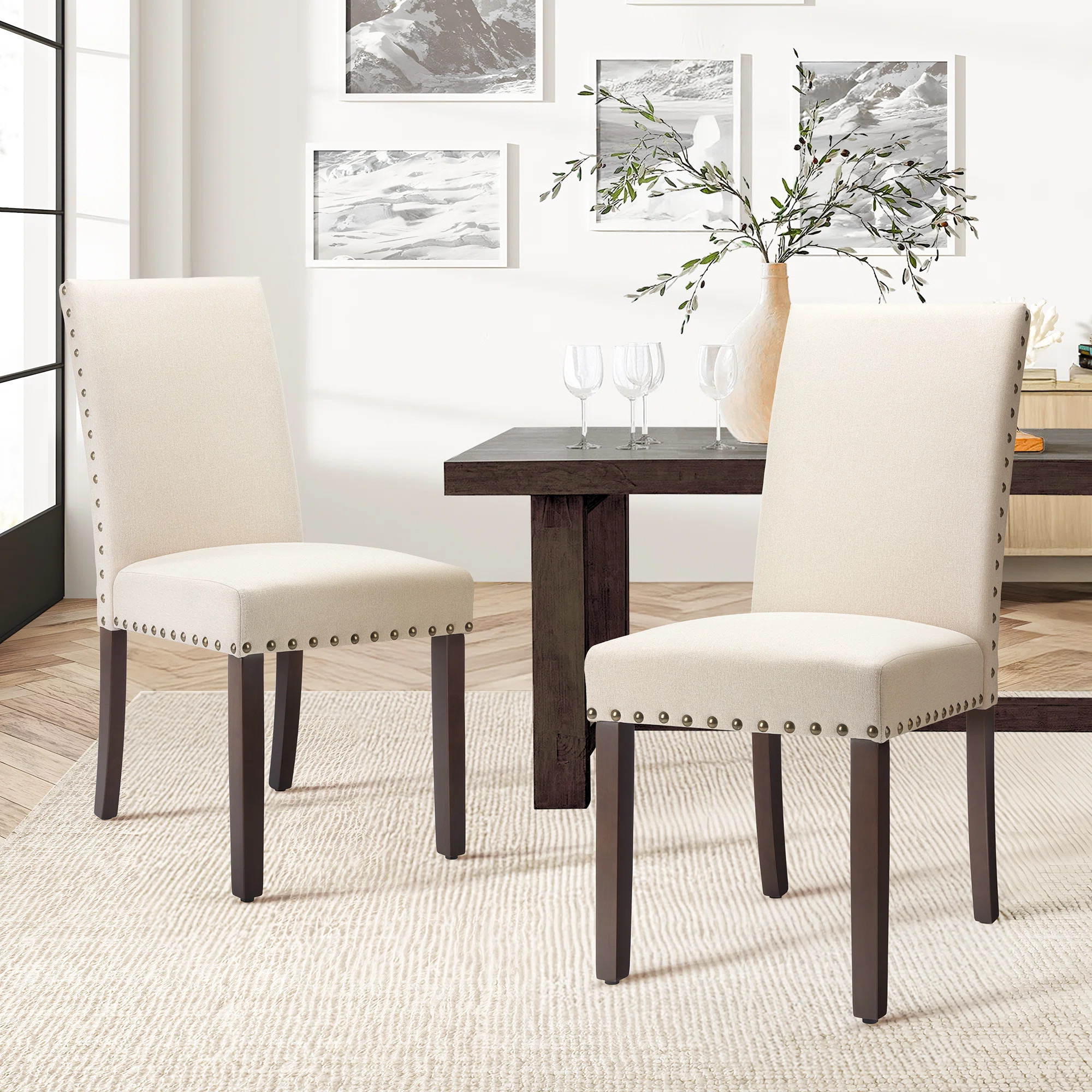Andover Mills™ Bontrager 20'' H Linen Dining Chair - Upholstered Parsons Side Chair & Reviews |... | Wayfair North America