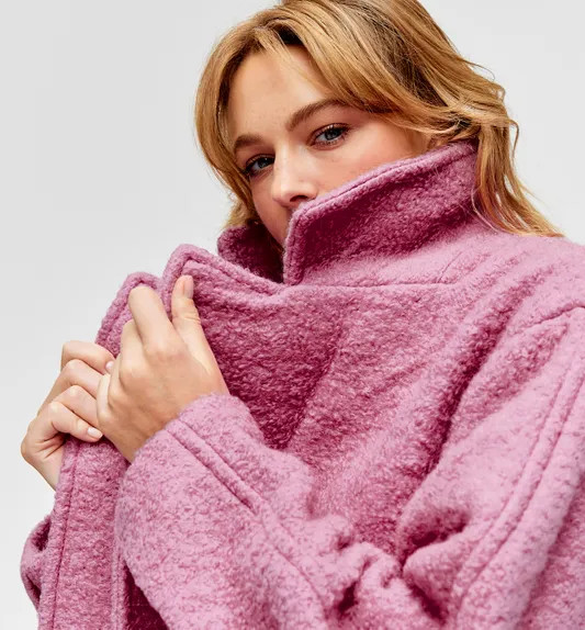 Manteau en laine Femme - Rose | Promod (FR)