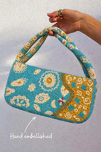 Blue and Yellow Morocco Beaded bag | Never Fully Dressed (UK & IE)