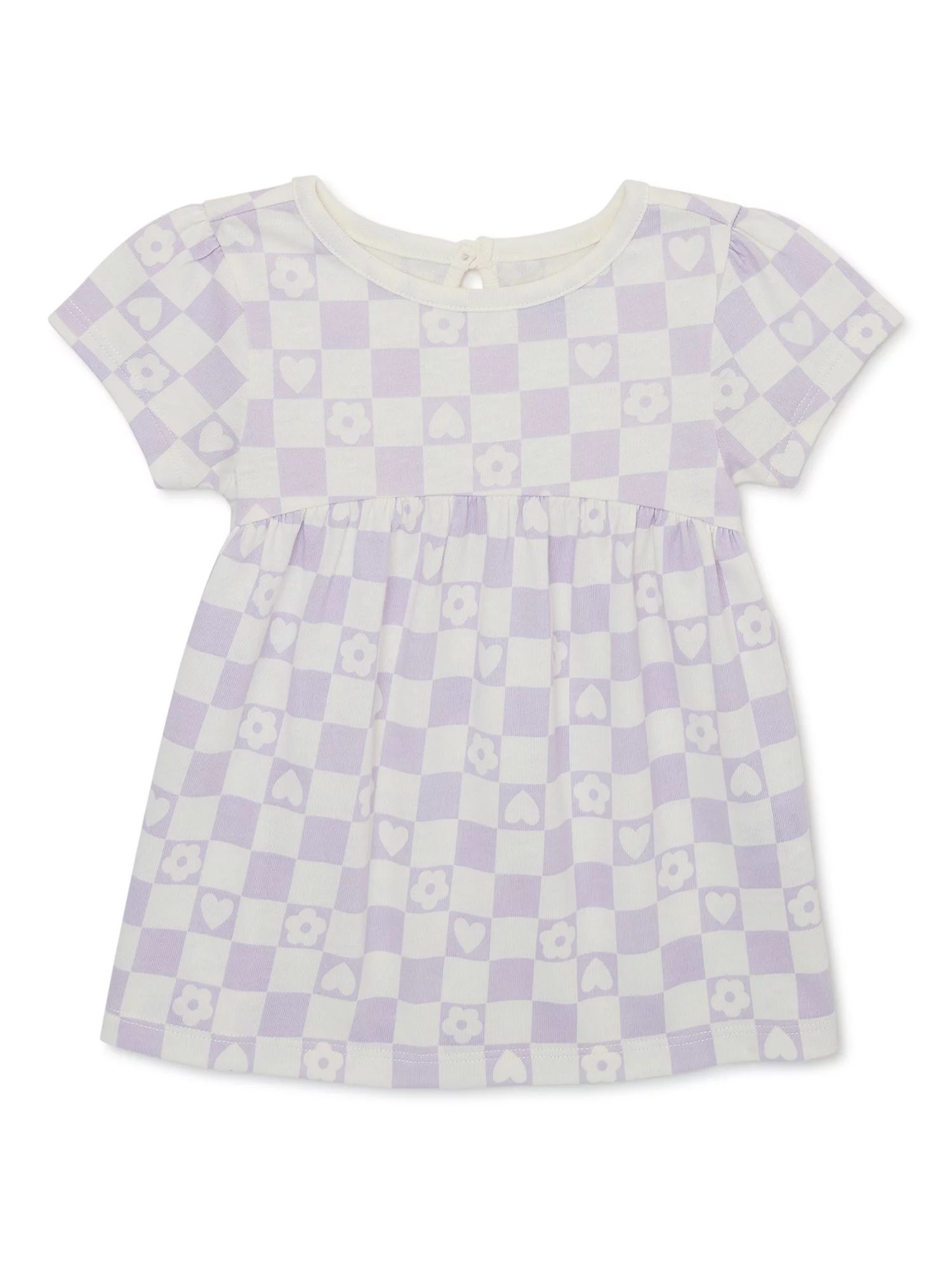 Garanimals Baby Girl Short Sleeve Print Dress, Sizes 0-24 Months
