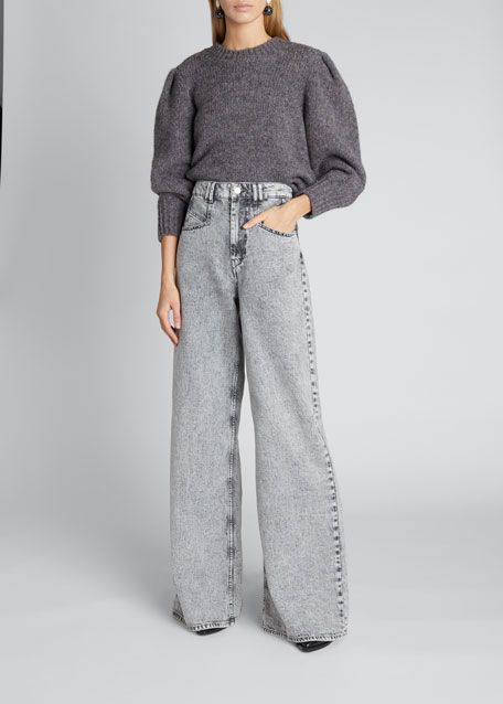 Isabel Marant High-Waist Denim Palazzo Pants | Bergdorf Goodman