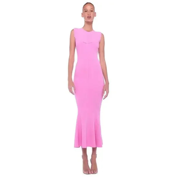 Norma Kamali Grace Fishtail Dress Candy Pink - S | Poshmark