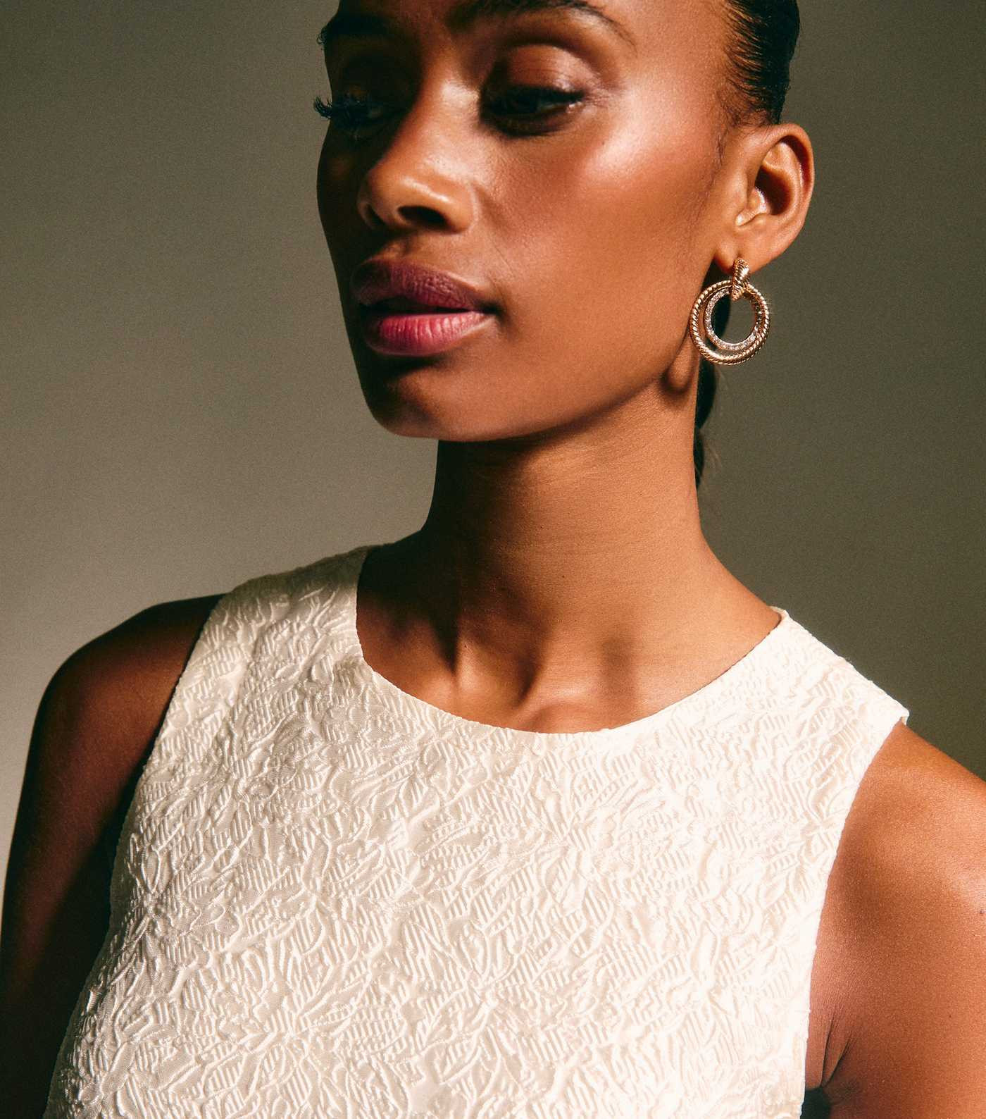 White Jacquard Feather Trim Mini Dress | New Look | New Look (UK)