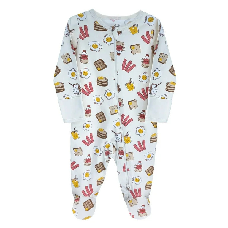 Wonder Nation Baby Gender Neutral Zip Front Footed Sleep N Play Pajamas, Sizes Preemie-6/9 Months | Walmart (US)