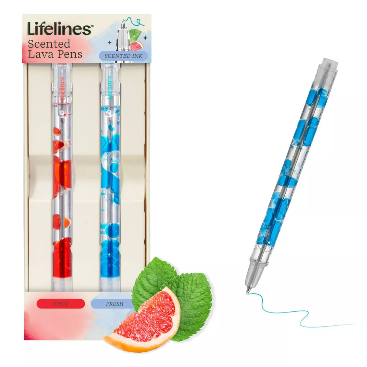 Lifelines 2pk Scented Lava Pen Set Blue/Red | Target