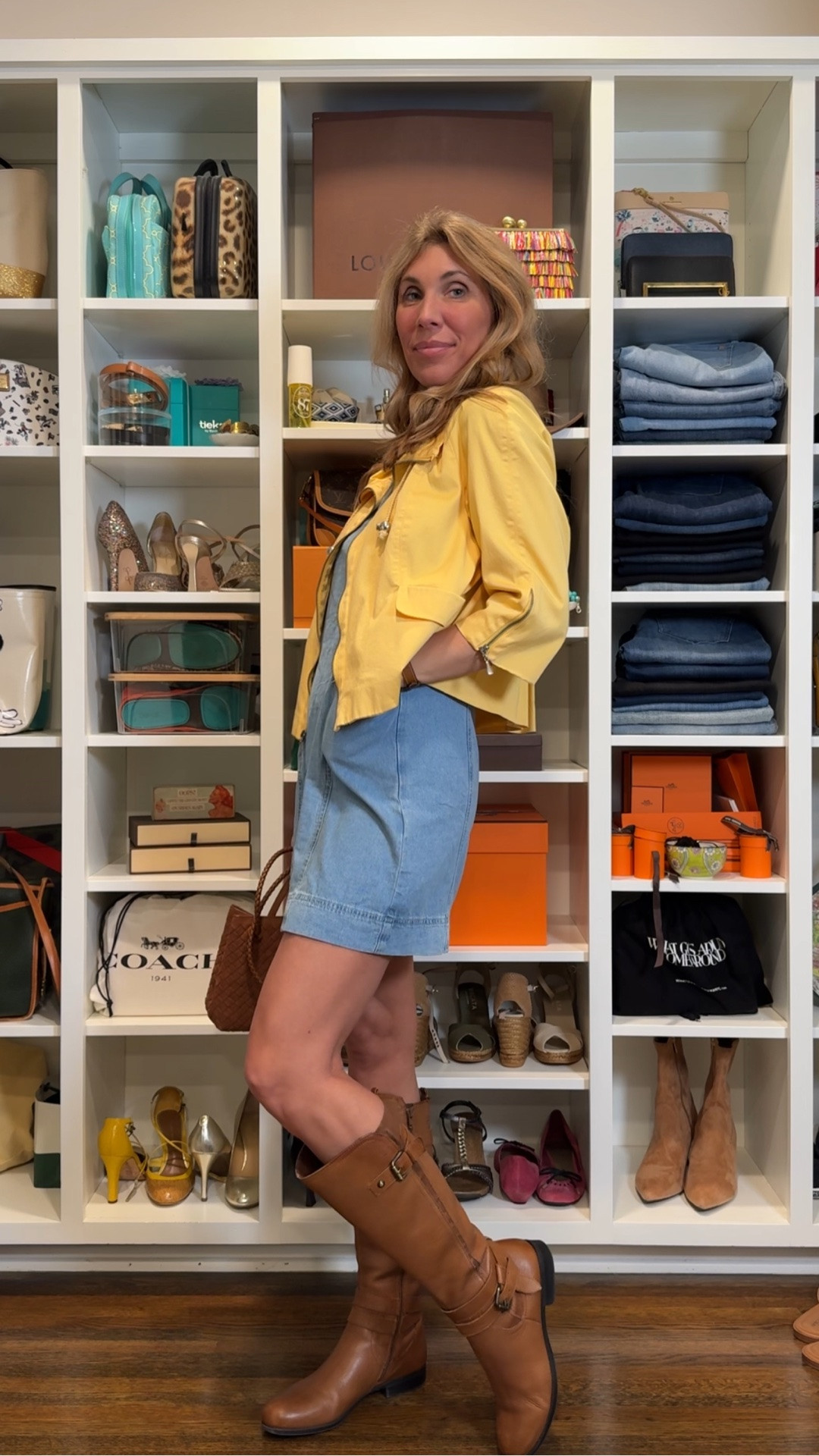 It’s SINGO Tuesday at the country club again! 

It’s chilly and rainy today, so I went with my trust old boots + a little denim dress from Amazon, along with a vintage Neiman Marcus jacket.

#LTKootd
