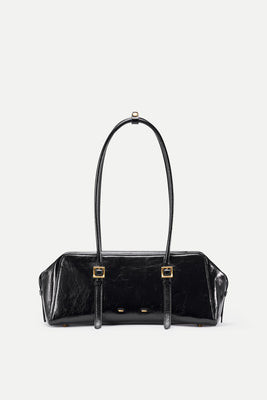 Monti East West Shoulder Bag in Oiled Waxed Top Grain Leather | Fabrique