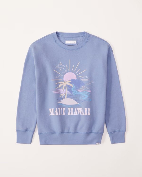 legging-friendly graphic crew sweatshirt | Abercrombie & Fitch (US)