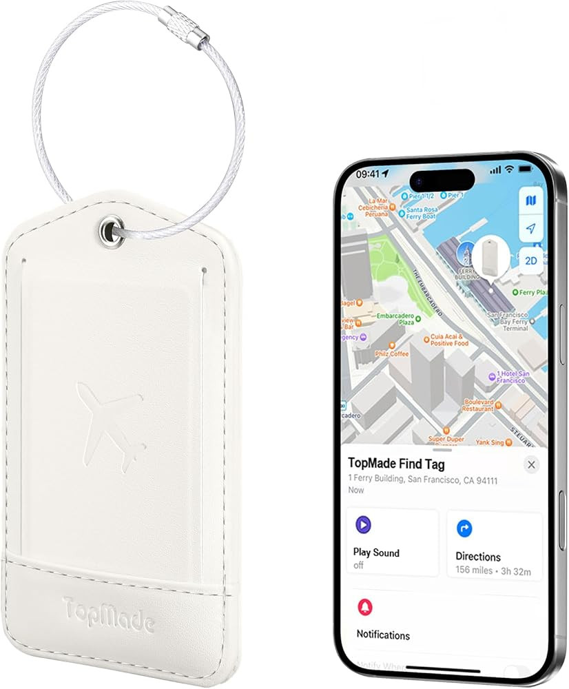 TopMade Luggage Tags, Works with Apple Find My, Smart Suitcase Tag Tracker | Amazon (US)