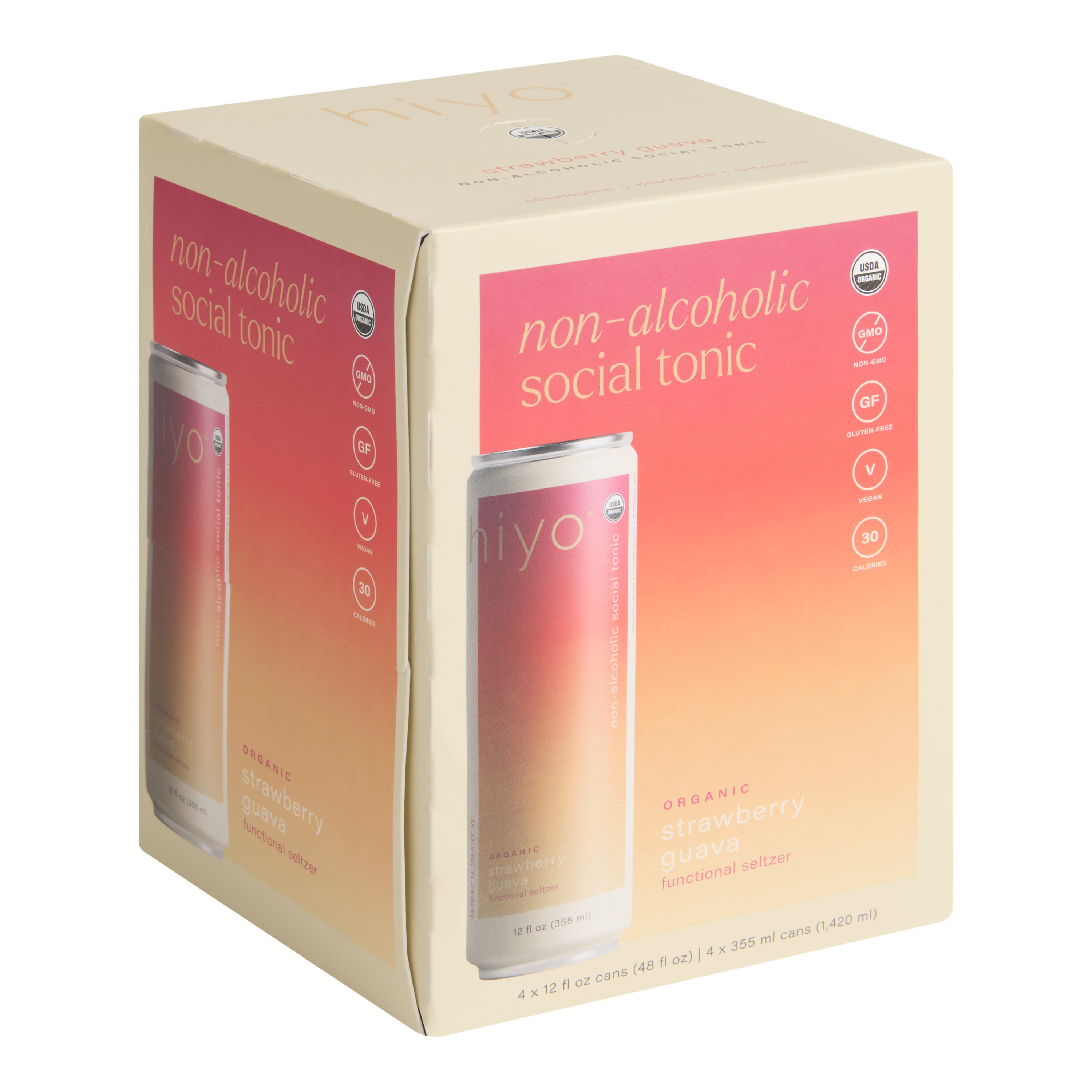 Hiyo Strawberry Guava Non-Alcoholic Social Tonic 4 Pack | World Market