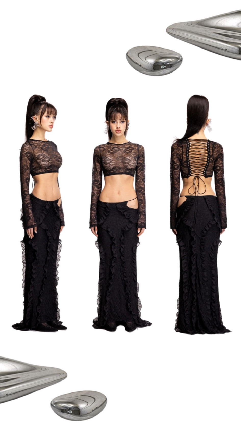 You can never go wrong with an all black outfit 🖤

This lace long sleeve lace up top with black frill low waist maxi skirt is givinggg 



#LTKstyletip #LTKautumn #LTKuk