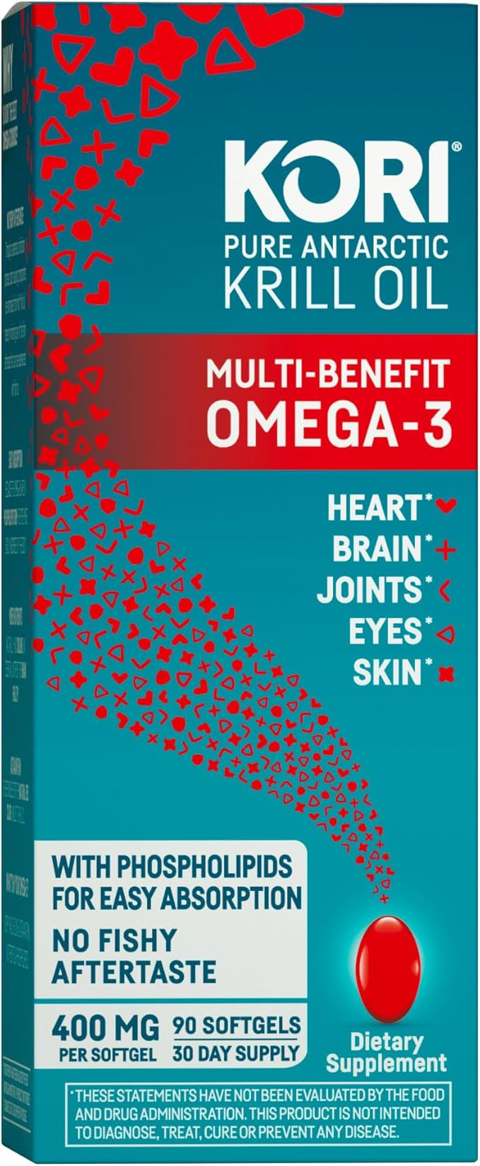 Kori Krill Oil Omega 3 Supplement, Antarctic Krill Oil with Superior Absorption vs Fish Oil Alter... | Amazon (US)
