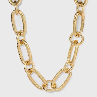 Chunky Oval Open Chain Necklace - A New Day™ Gold | Target