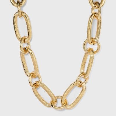 Chunky Oval Open Chain Necklace - A New Day™ Gold | Target
